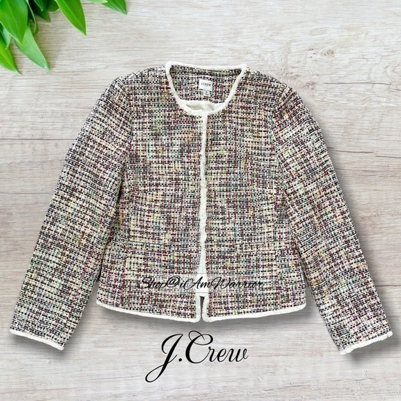 J.Crew NWT confetti fringe tweed collarless blazer + skirt set *shop@iamwarrior - Picture 7 of 12